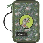 Tolltartó, töltött, 2 emeletes, cipzáras, MAPED, dinoszaurusz