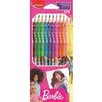Színes ceruza készlet, háromszögletű, MAPED "Barbie", 12 különböző szín