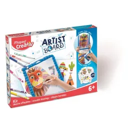   Kreatív készségfejlesztő tábla, átlátszó, törölhető, MAPED CREATIV, "Artist Board", kalandos világ