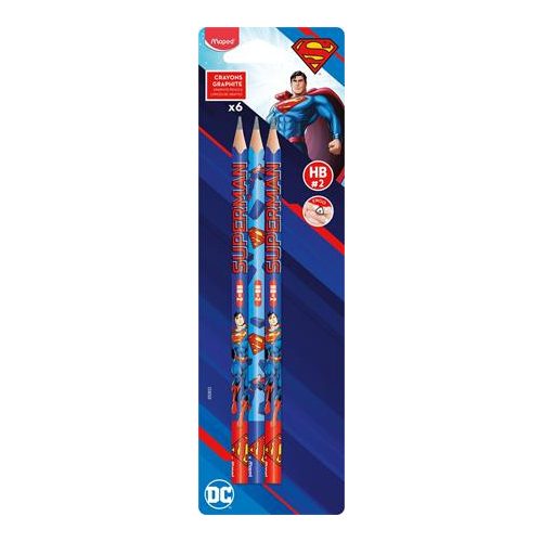 Grafitceruza, HB, háromszögletű, MAPED "Superman", 6 db