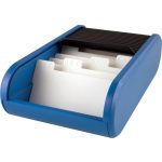 Névjegytartó, 300 db-os, rolós, fekvő, HELIT "Linear", kék