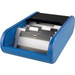 Névjegytartó, 300 db-os, rolós, fekvő, HELIT "Linear", kék