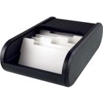 Névjegytartó, 300 db-os, rolós, fekvő, HELIT "Linear", fekete