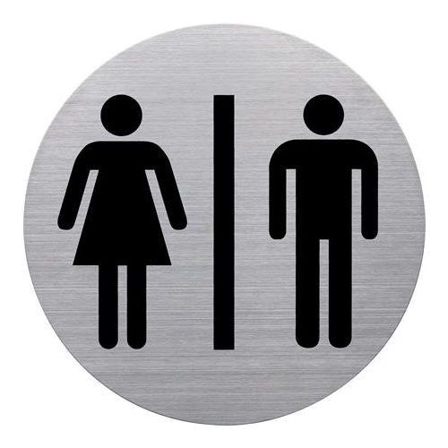 Információs tábla, rozsdamentes acél, HELIT, mosdó