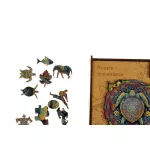 Puzzle, fa, A4, 100 darabos, PANTA PLAST "Mandala Turtle"