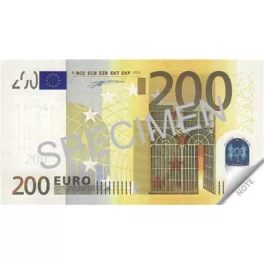   Jegyzettömb, 70 lap, 114x61,5 mm, PANTA PLAST "200 Euro"