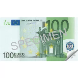   Jegyzettömb, 70 lap, 110x61,5 mm, PANTA PLAST "100 Euro"