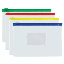   Irattartó tasak, A5, PP, cipzáras, 140 mikron, PANTA PLAST, vegyes színek
