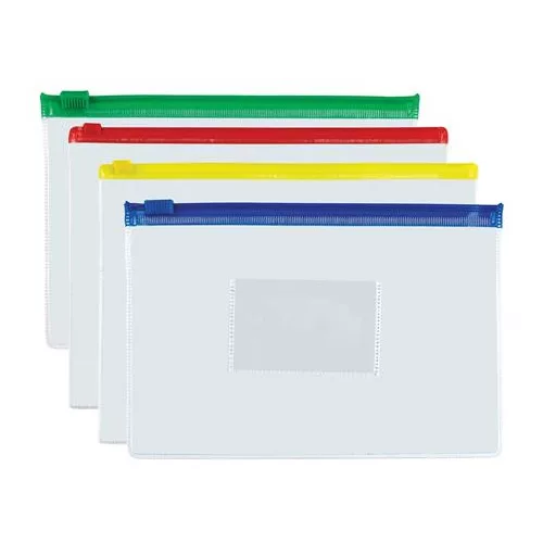 Irattartó tasak, A5, PP, cipzáras, 140 mikron, PANTA PLAST, vegyes színek