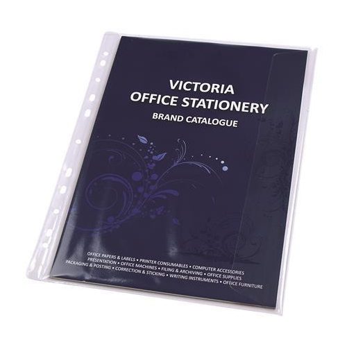 Genotherm, lefűzhető, oldalán hajtófüllel, A4, 150 mikron, víztiszta, VICTORIA OFFICE