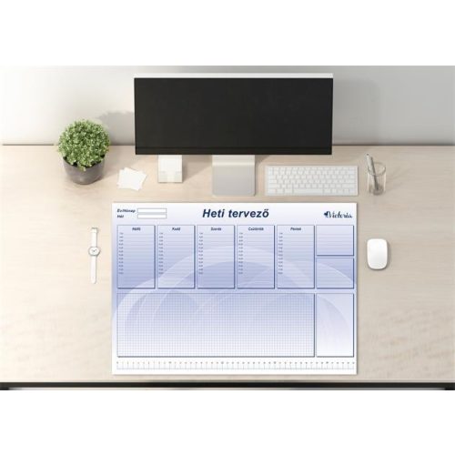 Könyökalátét, 470x330 mm, heti tervezővel, VICTORIA OFFICE