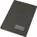 Aláírókönyv, A4, 20 részes, karton, műbőr hatású borító, VICTORIA OFFICE, fekete