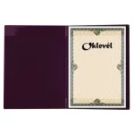 Oklevéltartó, plüss, A4, VICTORIA OFFICE, bordó