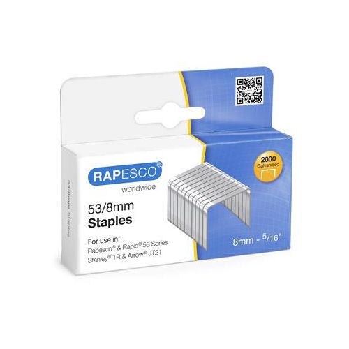 Tűzőkapocs, 53/8, horganyzott, RAPESCO