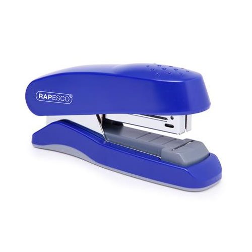 Tűzőgép, 24/6, 26/6, 25 lap, könnyített tűzés, lapos tűzés, RAPESCO "Flat Clinch", kék