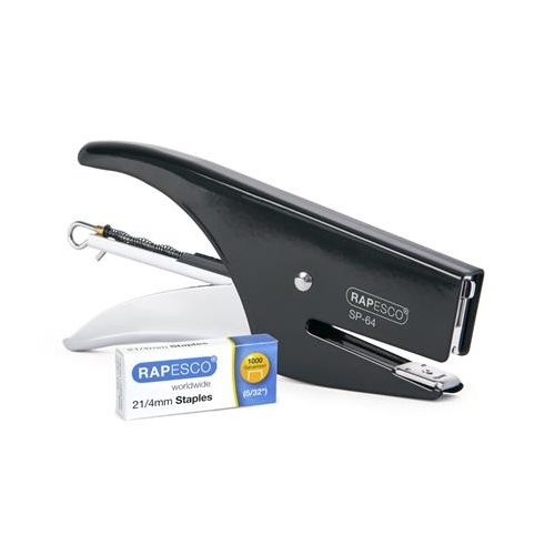 Tűzőgép, kézi, 21/4, 12 lap, RAPESCO "SP-64", fekete