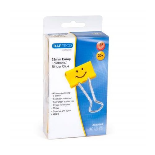 Bindercsipesz, 32 mm, "Fun", RAPESCO, sárga