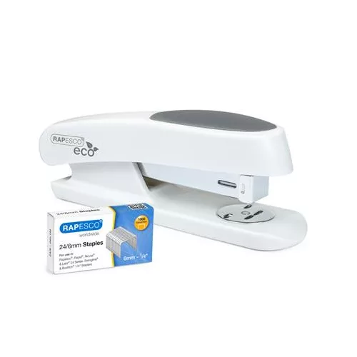 Tűzőgép, 24/6, 20 lap, antibakteriális, RAPESCO "Germ-Savvy ECO Sting Ray", fehér