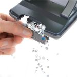 Lyukasztó, kétlyukú, 40 lap, könnyített lyukasztás, antibakteriális, RAPESCO "ECO X5", fekete