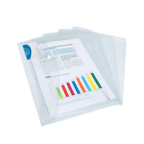 Irattartó tasak, A4+, patentos, RAPESCO "Eco", áttetsző