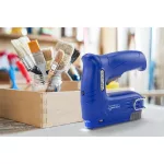 Tűzőpisztoly, vezeték nélküli, elektromos, USB, RAPESCO Germ-Savvy "T12-USB", kék