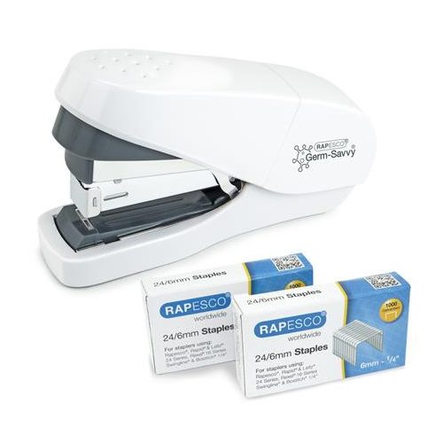 Tűzőgép, 24/6, 35 lap, könnyített tűzés, antibakteriális, RAPESCO "ECO Less Effort", fehér