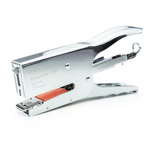 Tűzőgép, kézi, 24/8, 45 lap, fém, RAPESCO "Porpoise ONE", króm