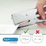 Tűzőgép, kézi, 24/8, 45 lap, fém, RAPESCO "Porpoise ONE", króm