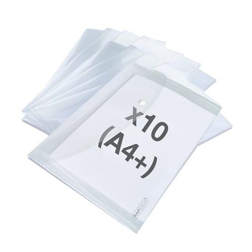 Irattartó tasak, A4+, PP, patentos, RAPESCO "Eco", áttetsző