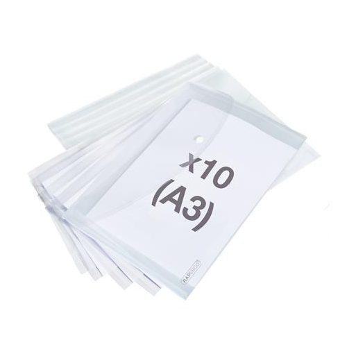 Irattartó tasak, A3, PP, patentos, RAPESCO "Eco", áttetsző