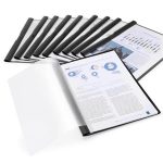 Gyorsfűző, klipes, PP, A4, RAPESCO "Eco GRS Recycled", fekete