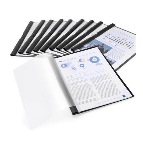 Gyorsfűző, klipes, PP, A4, RAPESCO "Eco GRS Recycled", fekete