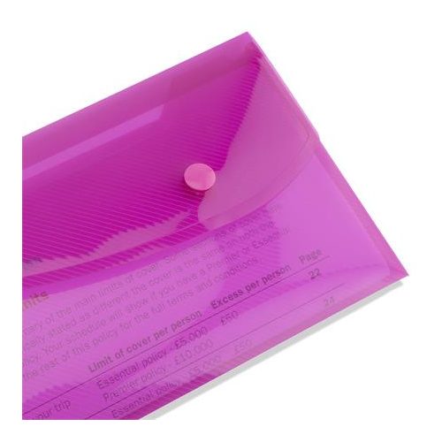 Irattartó tasak, DL, patentos, RAPESCO "Eco GRS Recycled", áttetsző vegyes színek