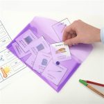 Irattartó tasak, DL, patentos, RAPESCO "Eco GRS Recycled", áttetsző vegyes színek