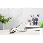 Lyukasztó, egylyukú, 10 lap, fém, RAPESCO "25", ezüst