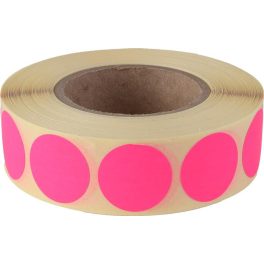 Etikett, 20 mm kör, 1000 etikett/tekercs, rózsaszín