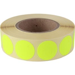 Etikett, 20 mm kör, 1000 etikett/tekercs, citromsárga
