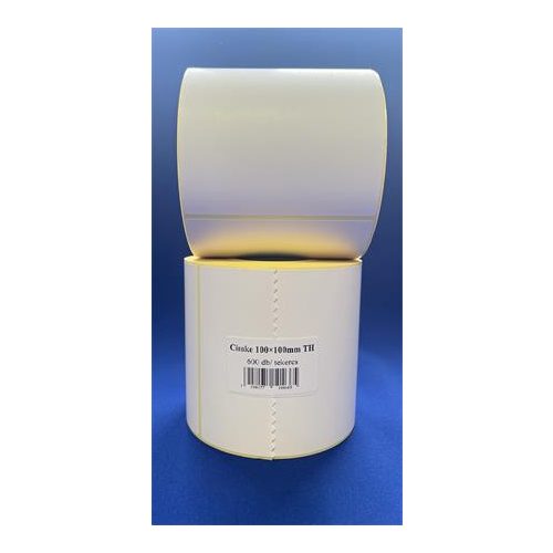 Etikett, thermo, 100x100 mm, 600 etikett/tekercs, fehér