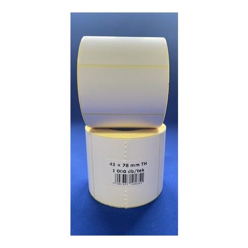 Etikett, thermo, 43x78 mm, 1000 etikett/tekercs, fehér