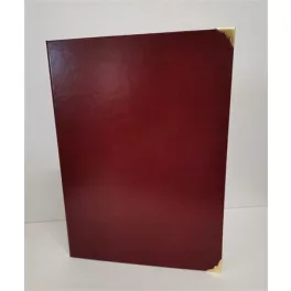   Oklevéltartó, A4, exkluzív, műbőr, 4 fém sarokkal, bordó