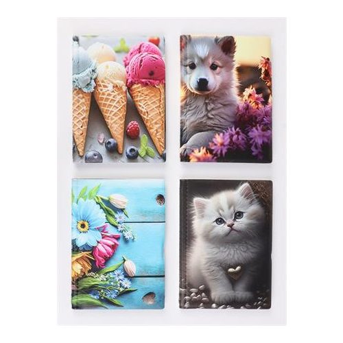 Igazolványtartó, álló, 10 betét lappal, mintás PVC, "Bővített személyi", lány