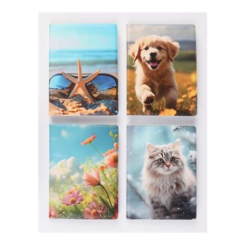 Igazolványtartó, álló, 16 betét lappal, mintás PVC, "Okmányok", lány