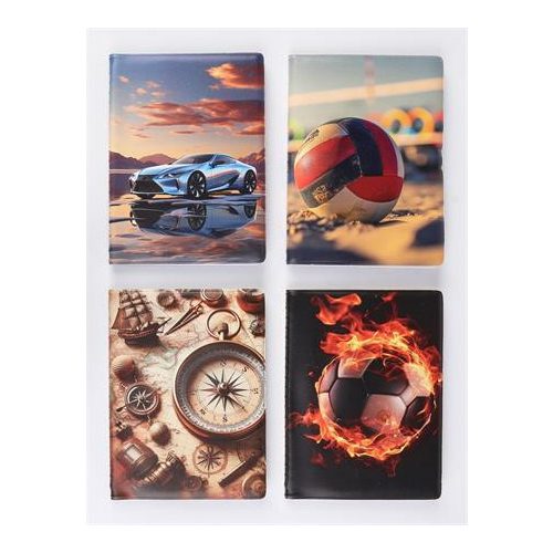 Igazolványtartó, álló, 16 betét lappal, mintás PVC, "Okmányok", fiú