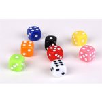 Dobókocka, műanyag, színes, 8 darab