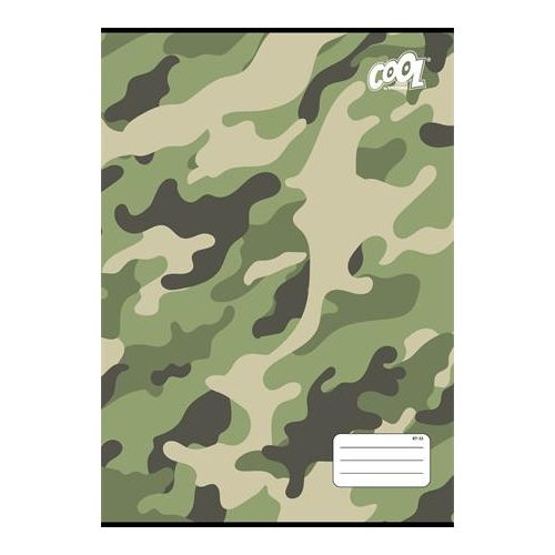 Füzet, tűzött, A4, kockás, 32 lap, COOL BY VICTORIA "Camouflage", "87-32"