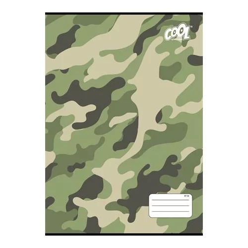 Füzet, tűzött, A4, kockás, 32 lap, COOL BY VICTORIA "Camouflage", "87-32"