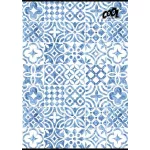 Füzet, tűzött, A4, kockás, 80 lap, COOL BY VICTORIA "Mediterrain patterns"