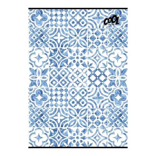 Füzet, tűzött, A4, kockás, 80 lap, COOL BY VICTORIA "Mediterrain patterns"