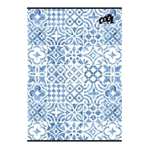 Füzet, tűzött, A4, kockás, 80 lap, COOL BY VICTORIA "Mediterrain patterns"