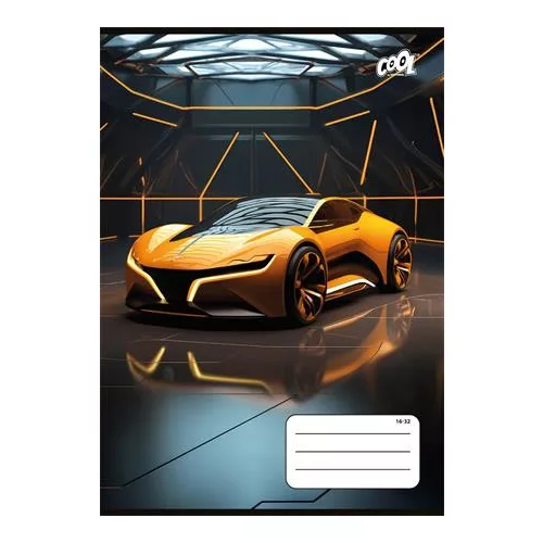 Füzet, tűzött, A5, vonalas, 32 lap, 2. osztály, COOL BY VICTORIA "Future Cars", "16-32"